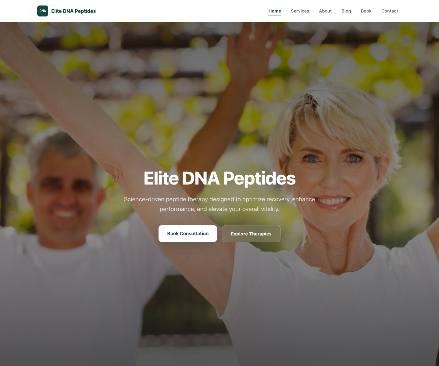 Peptides Therapy website template screenshot